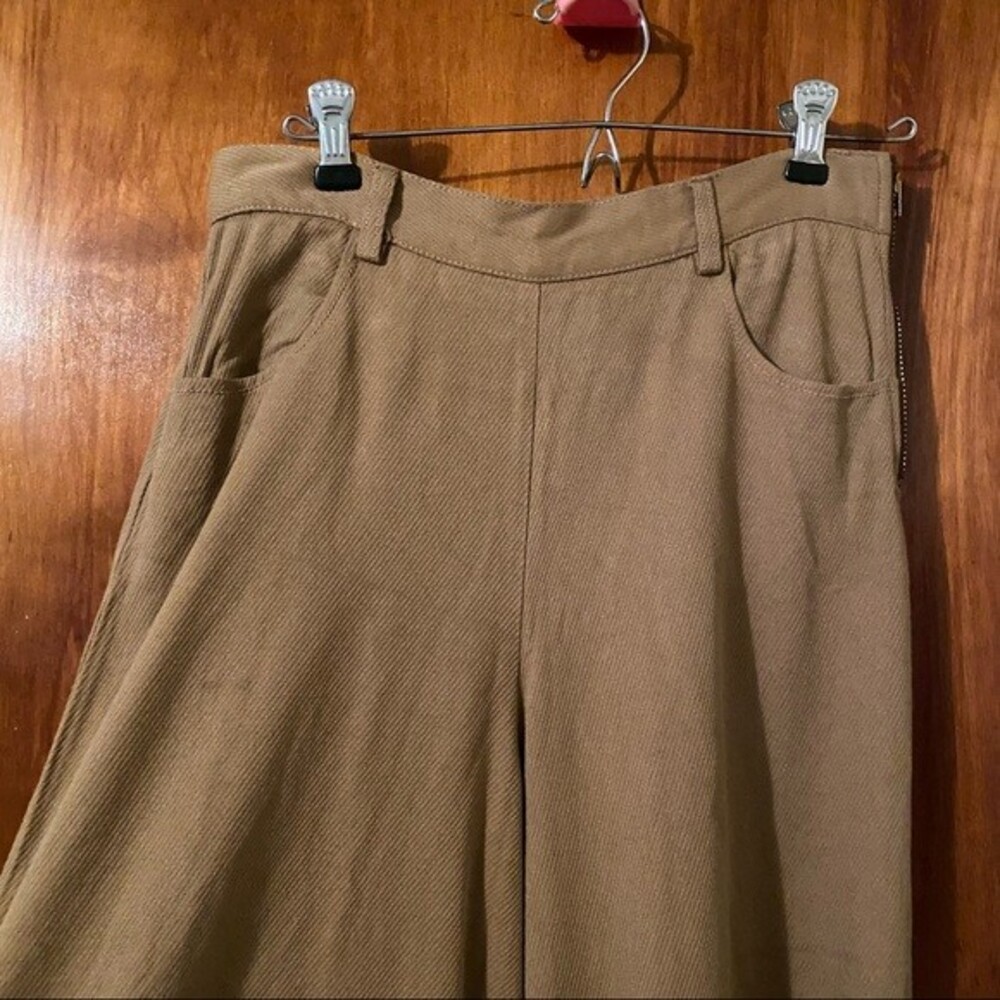 See by Chloe Pants Cinnamon Brown Wide Leg Cropped Culotte Minimalist Chic 38 - Picture 4 of 12